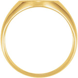 18K Yellow 11x9.5 mm Oval Signet Ring