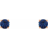 14K Rose Gold 4 mm Natural Blue Sapphire Earrings