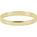 14K Yellow Engravable 8 mm Half Round Bangle 7 1/2" Bracelet