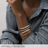 14K Yellow Engravable 8 mm Half Round Bangle 7 1/2" Bracelet