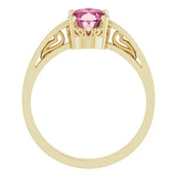 14K Yellow Natural Pink Tourmaline Ring