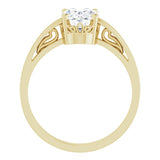 14K Yellow Natural White Sapphire Ring