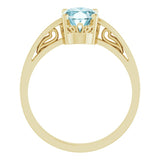 14K Yellow Natural Sky Blue Topaz Ring