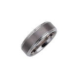 Tungsten 8 mm Stepped-Edge Inlay Comfort-Fit Band  Size 9