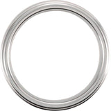 Tungsten 6 mm Stepped-Edge Inlay Comfort-Fit Band  Size 10.5