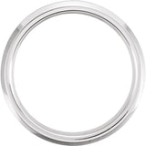 White Tungsten 6 mm Beveled-Edge Inlay Band Size 9.5