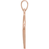 14K Rose Cross Pendant