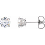 14K White 5mm :: 1 CTW Lab-Grown Diamond Stud Earrings