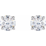 14K White 5mm :: 1 CTW Lab-Grown Diamond Stud Earrings