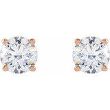 14K Rose 1 1/4 CTW Lab-Grown Diamond Stud Earrings