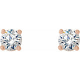 14K Rose Gold 1/3 CTW Lab-Grown Diamond 4-Prong Stud Earrings