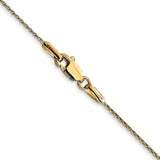 14K 18 inch .7mm Round Parisian Wheat with Lobster Clasp Chain