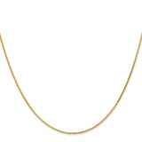 14K 16 inch 1mm Diamond-cut Parisian Wheat with Lobster Clasp Chain