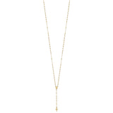 14k Gold Polished & D/C w/3in ext. Rosary Necklace