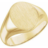 14K Yellow Oval Signet Ring