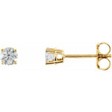 14K Yellow 3/8 CTW Natural Diamond  Earrings