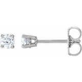 14K White 3/8 CTW Natural Diamond  Earrings
