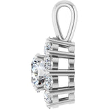 14K White 1 CTW Lab-Grown Diamond Halo-Style Pendant