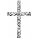 14K White .06 CTW Lab-Grown Diamond Petite Cross Pendant