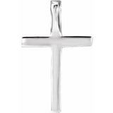 14K White .06 CTW Lab-Grown Diamond Petite Cross Pendant