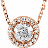 14K Rose 1/5 CTW Lab-Grown Diamond Halo-Style 16