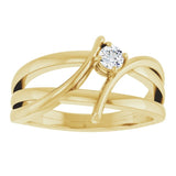 14K Yellow 1/8 CT Lab-Grown Diamond Ring