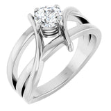 14K White 1/2 CT Lab-Grown Diamond Ring