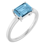 Platinum Natural Sky Blue Topaz Ring