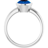 Platinum Lab-Grown Blue Sapphire Ring