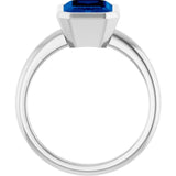 Platinum Lab-Grown Blue Sapphire Ring