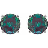 14K White Gold 6 mm Lab-Grown Alexandrite Earrings