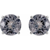 14K White 6 mm Natural Gray Spinel Earrings