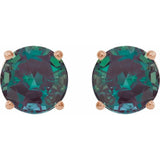 14K Rose 8 mm Lab-Grown Alexandrite Stud Earrings