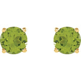 14K Yellow 8 mm Natural Peridot Stud Earrings