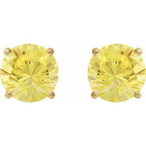 14K Yellow 8 mm Lab-Grown Yellow Sapphire Stud Earrings