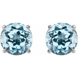 Sterling Silver 8 mm Natural Sky Blue Topaz Stud Earrings