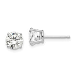 14k White Gold 6mm Cubic Zirconia Earrings