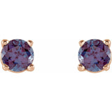 Round 4-Prong Light Stud Earrings