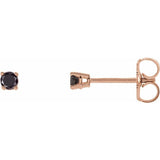 14K Rose 1/8 CTW Natural Black Diamond Stud Earrings