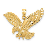 14K Diamond-cut Eagle Pendant