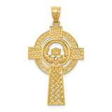 14k Celtic Claddagh Cross Pendant