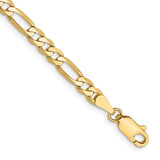 14K 7 inch 4mm Flat Figaro with Lobster Clasp Bracelet